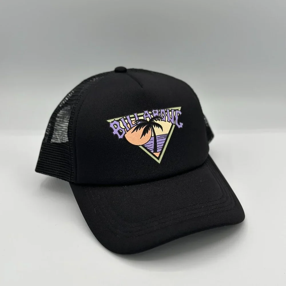 Billabong Black Trucker Hat — Palm Graphic - Picture 1 of 6